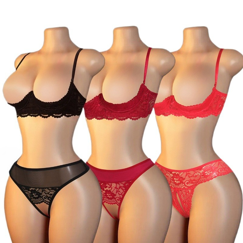 Sexy Women Lace Cutout Lingeri - đánh giá và giá Lace Bralette Set
